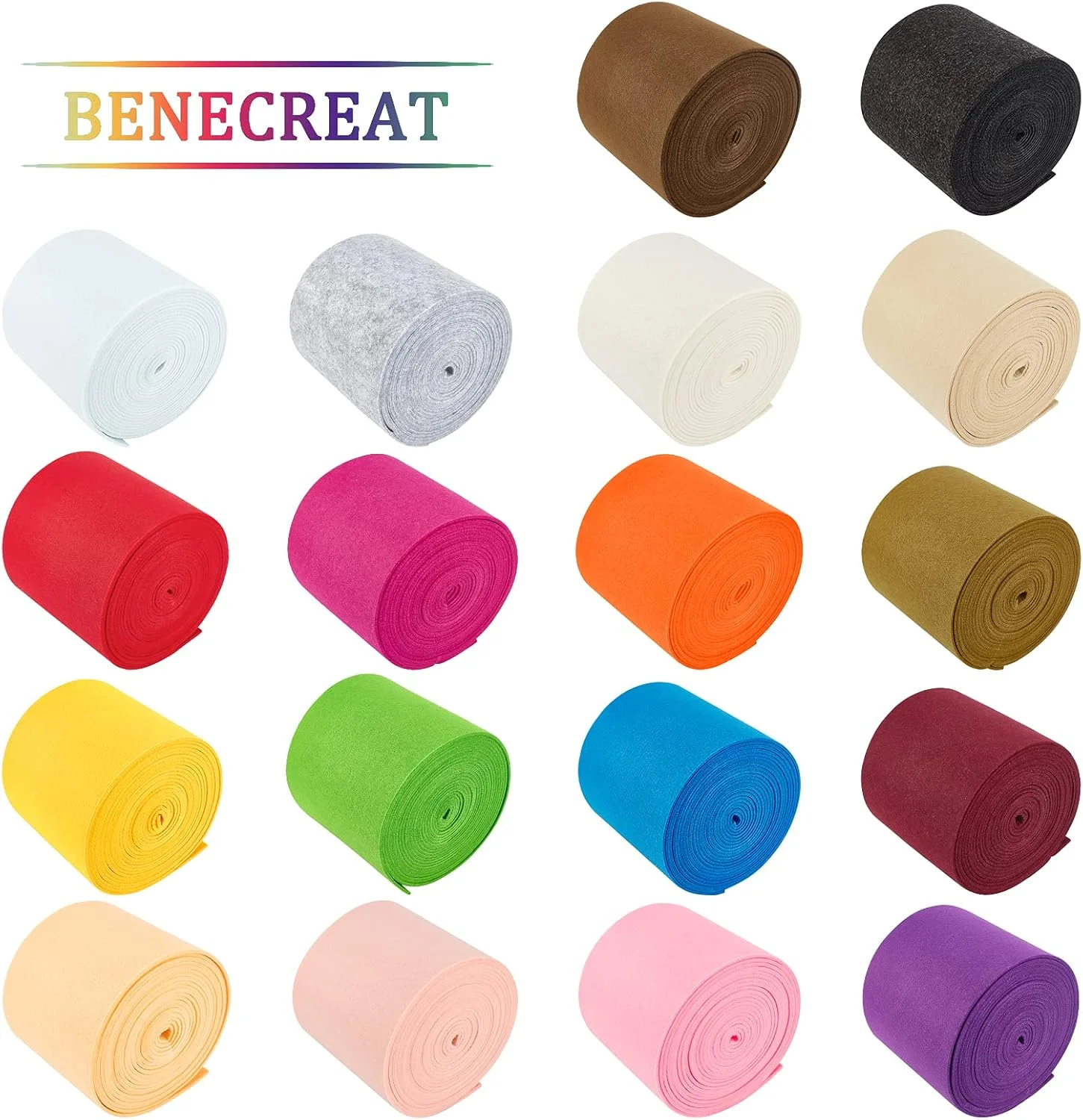 BENECREAT 19.7ftx5.5" Felt Fabric Craft Nonwoven Felt Slate Gray Roll Padding Felt Fabric for Cushion, DIY Craft, Patchwork Sewing, 3mm Thick