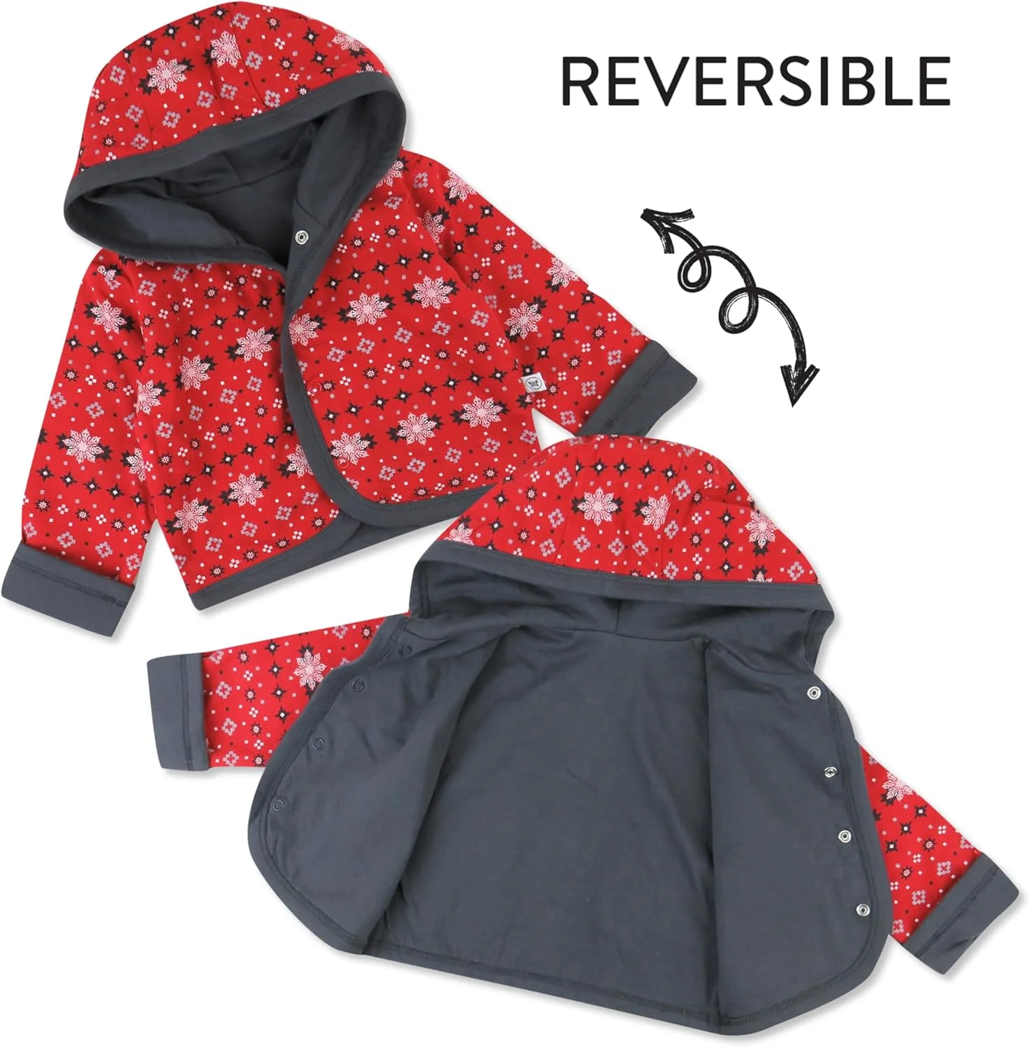 ژاکت کلاه دار جلو باز HonestBaby، تاپ دکمه دار از پهلو، هودی با پنبه ارگانیک 100% نرم و راحت نوزاد پسرانه، دخترانه، مناسب هر دو جنس