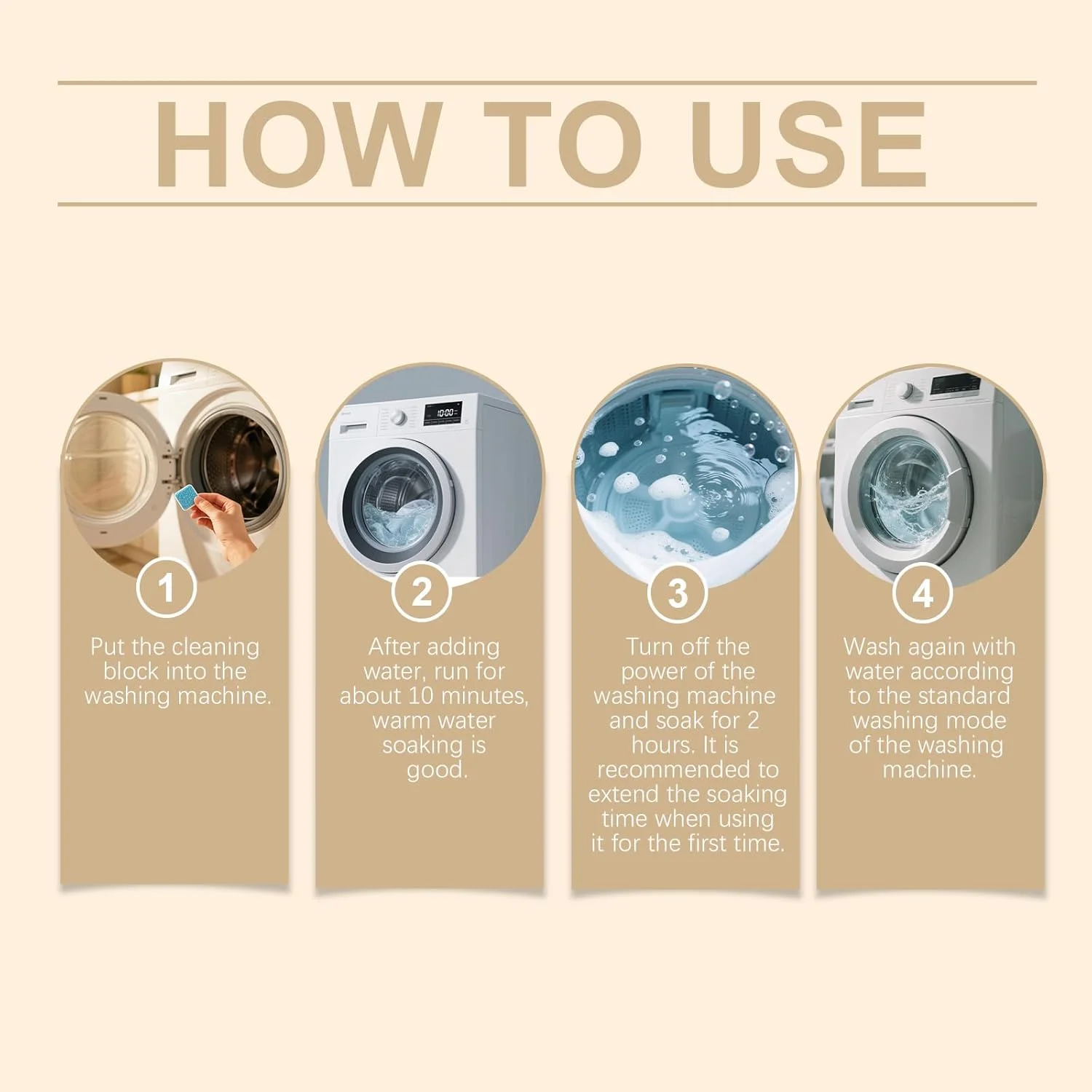 قرص های تمیز کننده ماشین لباسشویی - قرص های تمیز کننده عمیق و تازه برای از بین بردن موثر بو و رسوبات، سازگار با تمام ماشین های لباسشویی، 12 عدد