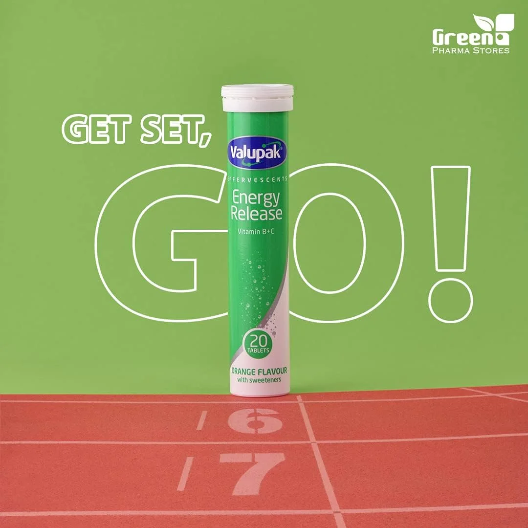 قرص جوشان ویتامین C + کمپلکس B با طعم پرتقال Valupak (20 عدد)