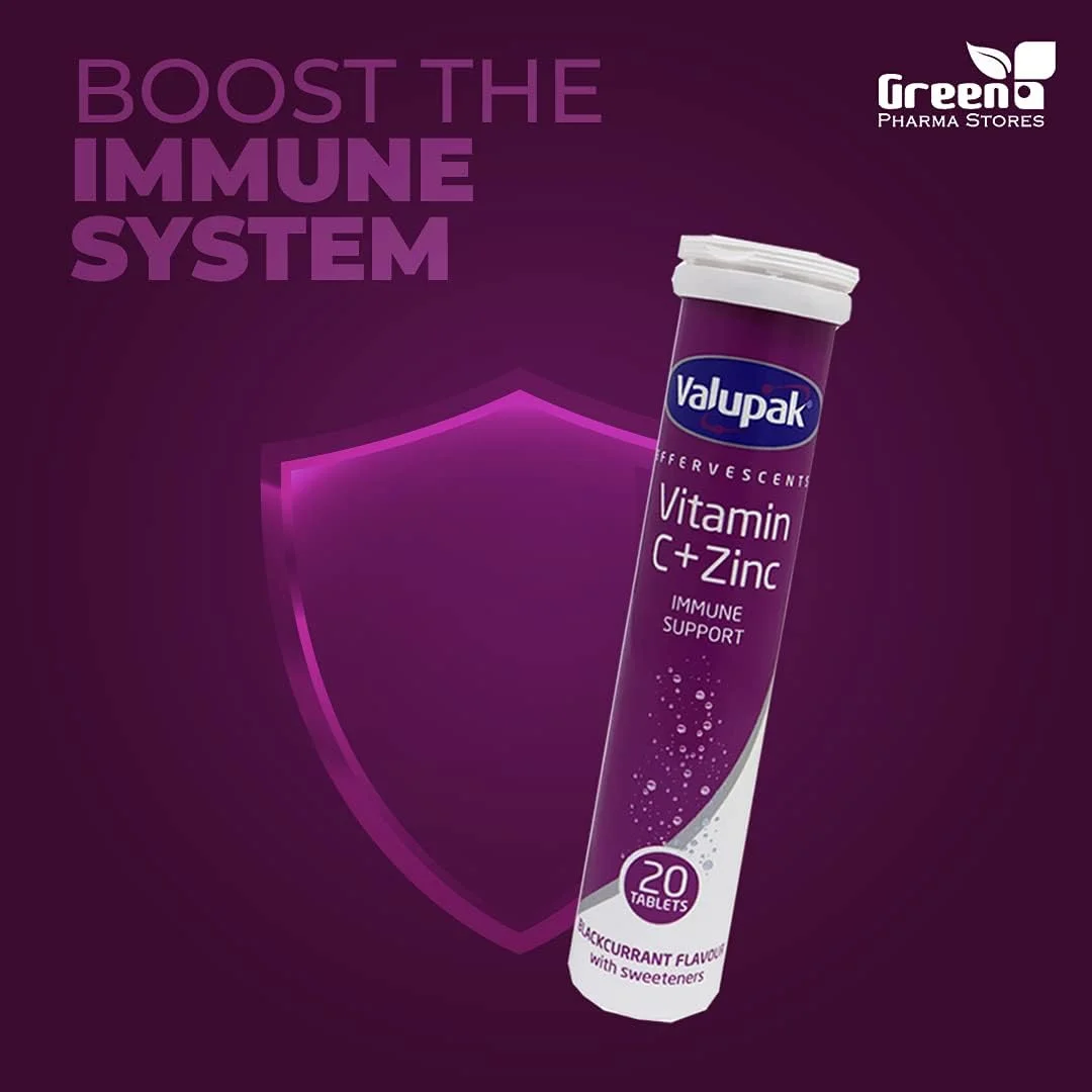 قرص جوشان ویتامین C + زینک Valupak با طعم بلک کارنت (20 عدد)
