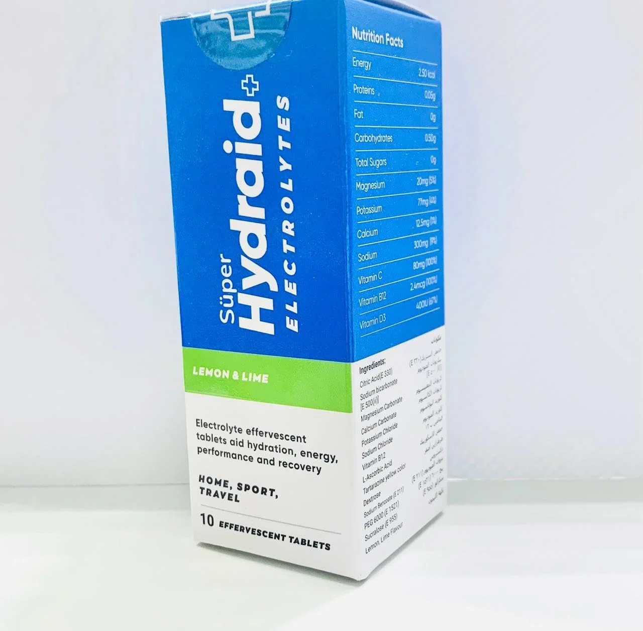 قرص جوشان الکترولیت سوپر نوتریمنتس هیدرید پلاس با طعم لیمو و لیمو ترش - 10 عدد