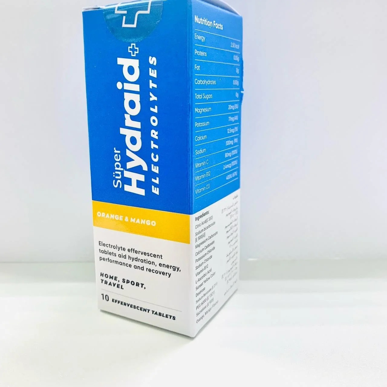 قرص جوشان سوپر نوتریمنت هیدرید پلاس الکترولیت با طعم پرتقال و انبه - 10 عدد