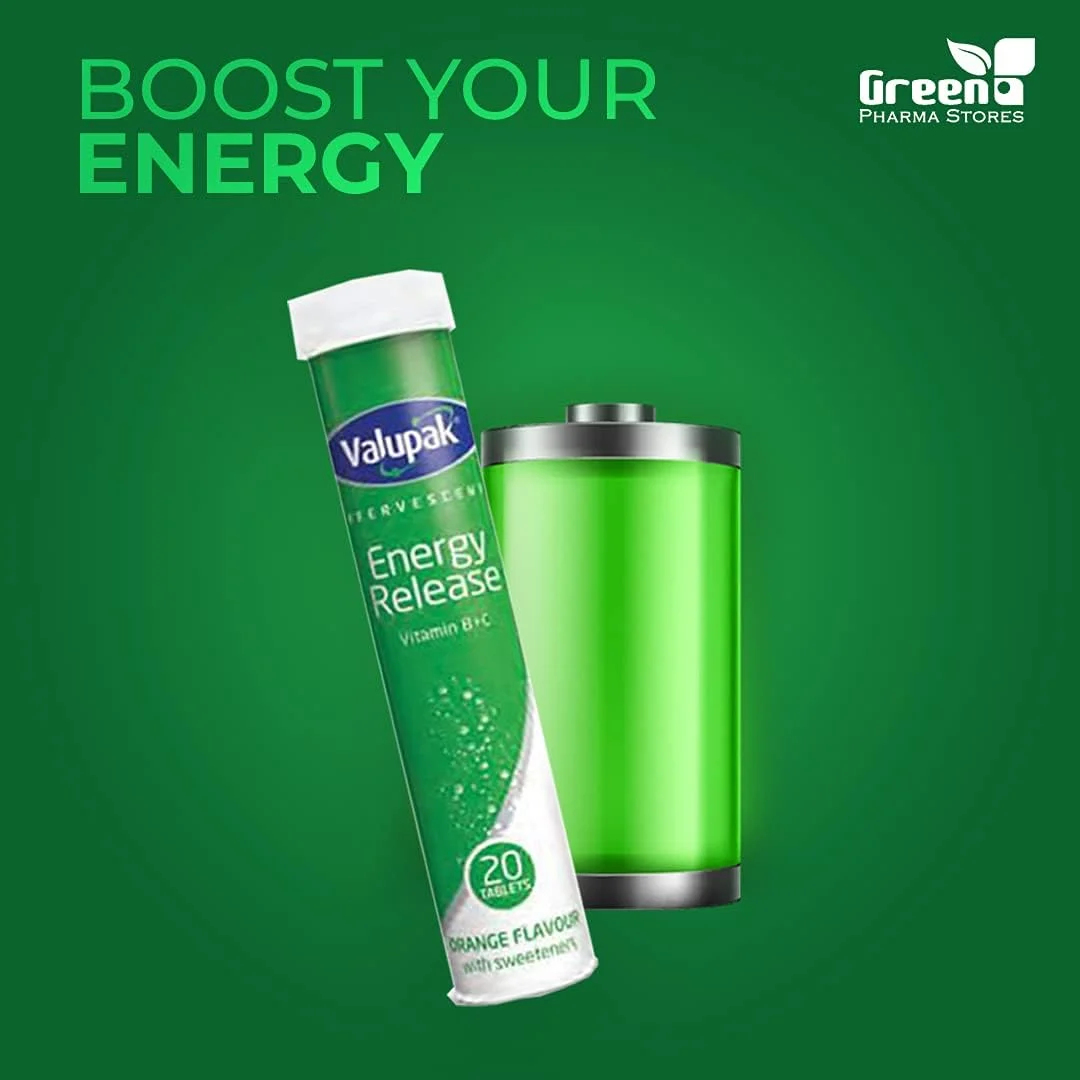 قرص جوشان ویتامین C + کمپلکس B با طعم پرتقال Valupak (20 عدد)