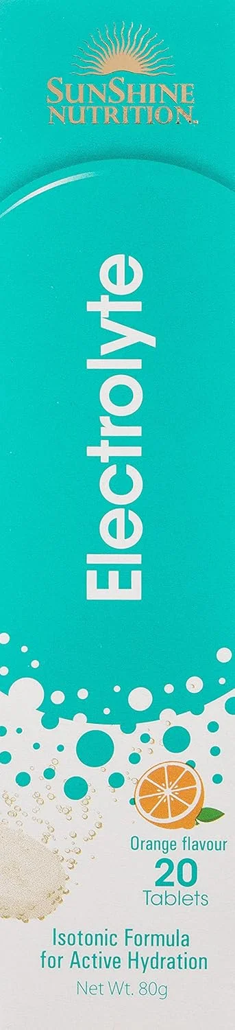 قرص جوشان آبرسان سان شاین نوتریشن 20 عدد | فرمول ایزوتونیک برای آبرسانی فعال | طعم پرتقال | 80 گرم