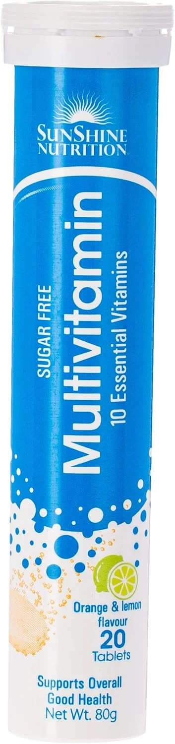قرص جوشان مولتی ویتامین سان شاین نوتریشن 20 عدد | حاوی 10 ویتامین ضروری | طعم پرتقال لیمو قرص جوشان مولتی ویتامین سان شاین نوتریشن 20 عدد | حاوی 10 ویتامین ضروری | طعم پرتقال لیمو