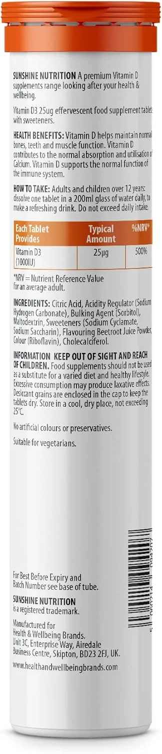 قرص جوشان ویتامین D سان شاین نوتریشن - ویتامین D3 با قدرت بالا و قابل حل - 20 ویتامین در هر تیوب - بسته 2 عددی قرص جوشان ویتامین D سان شاین نوتریشن - ویتامین D3 با قدرت بالا و قابل حل - 20 ویتامین در هر تیوب - بسته 2 عددی