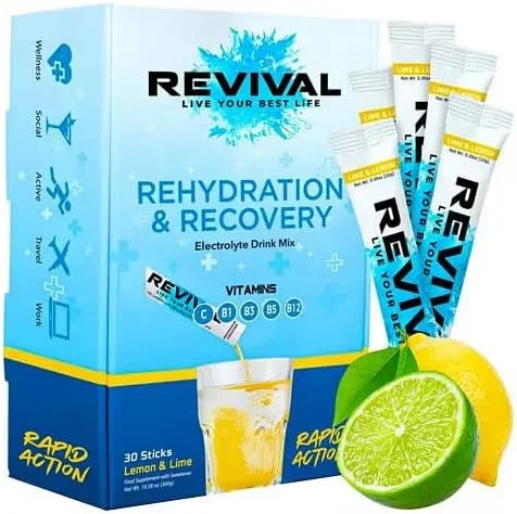 پودر الکترولیت احیا کننده سریع - مکمل ویتامین C، B1، B3، B5، B12 با قدرت بالا، نوشیدنی ساشه ای، قرص های جوشان الکترولیت - 30 عدد با طعم لیمو ترش پودر الکترولیت احیا کننده سریع - مکمل ویتامین C، B1، B3، B5، B12 با قدرت بالا، نوشیدنی ساشه ای، قرص های جوشان الکترولیت - 30 عدد با طعم لیمو ترش