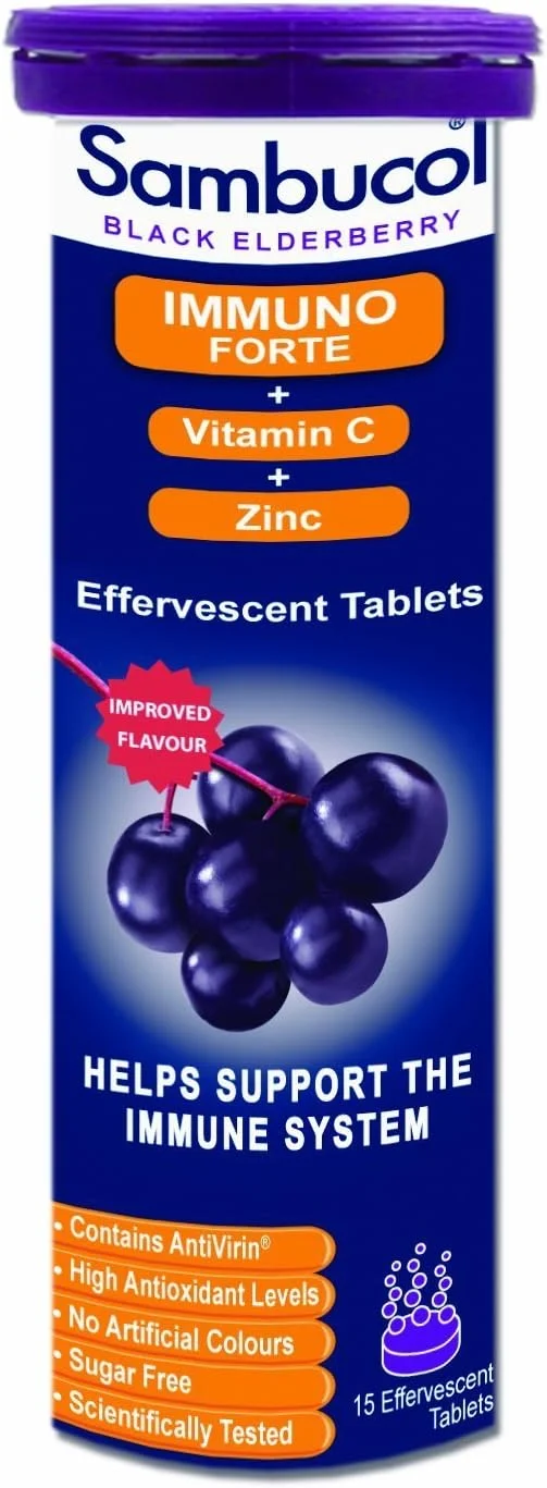 قرص جوشان ایمونو فورته بلک الدربری سامبوکول 15 عددی