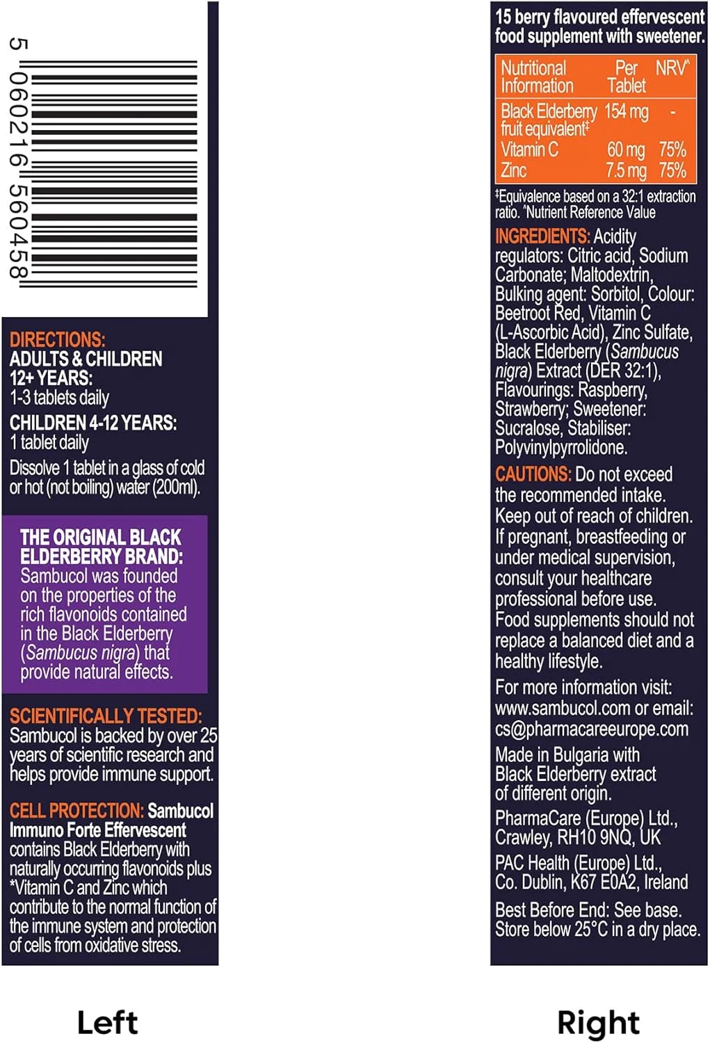 قرص جوشان ایمونو فورته الدرberry سیاه سامبوکول، ویتامین C، روی، تقویت کننده سیستم ایمنی، 15 عدد قرص جوشان ایمونو فورته الدرberry سیاه سامبوکول، ویتامین C، روی، تقویت کننده سیستم ایمنی، 15 عدد