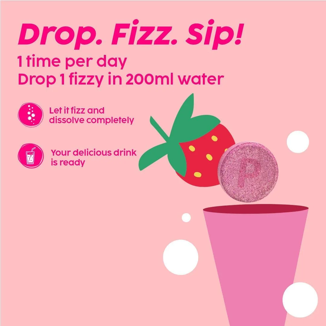 قرص جوشان گلوتاتیون 500 میلی گرمی PLIX - THE PLANT FIX برای پوست شفاف و جوان | ویتامین E رنگدانه ها را کاهش می دهد، لکه های تیره را محو می کند، پوست را آبرسانی می کند | بسته 6 عددی، طعم توت فرنگی