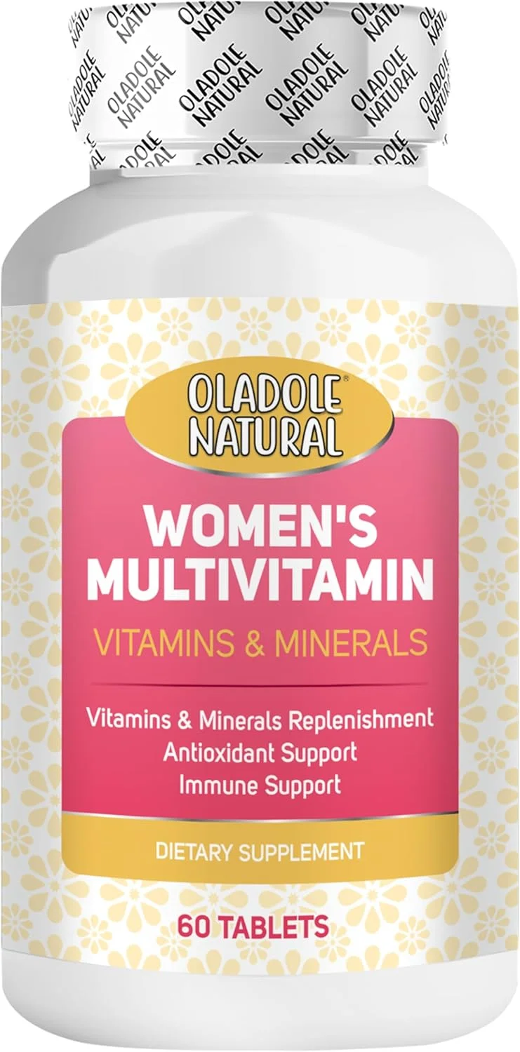 مولتی ویتامین طبیعی زنانه Oladole - 60 قرص | پشتیبانی از سیستم ایمنی، افزایش انرژی، سلامت مو، پوست و ناخن، پشتیبانی از متابولیسم و محافظت آنتی اکسیدانی | مواد مغذی ضروری روزانه | غیر GMO مولتی ویتامین طبیعی زنانه Oladole - 60 قرص | پشتیبانی از سیستم ایمنی، افزایش انرژی، سلامت مو، پوست و ناخن، پشتیبانی از متابولیسم و محافظت آنتی اکسیدانی | مواد مغذی ضروری روزانه | غیر GMO