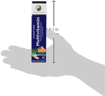مکمل غذایی مولتی ویتامین | برای حمایت از سلامتی کلی و تندرستی | بدون شکر | بدون مواد نگهدارنده اضافه شده | طعم پرتقال | 20 قرص