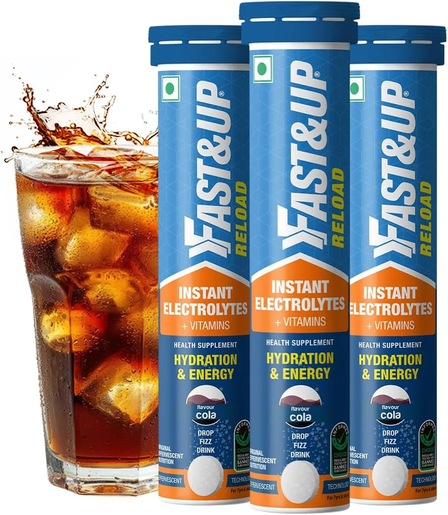 نوشیدنی انرژی زا کم شکر Fast&Up Reload (15 لیتر) برای آبرسانی فوری - 60 قرص جوشان با 5 الکترولیت ضروری + ویتامین های افزوده - طعم کولا نوشیدنی انرژی زا کم شکر Fast&Up Reload (15 لیتر) برای آبرسانی فوری - 60 قرص جوشان با 5 الکترولیت ضروری + ویتامین های افزوده - طعم کولا