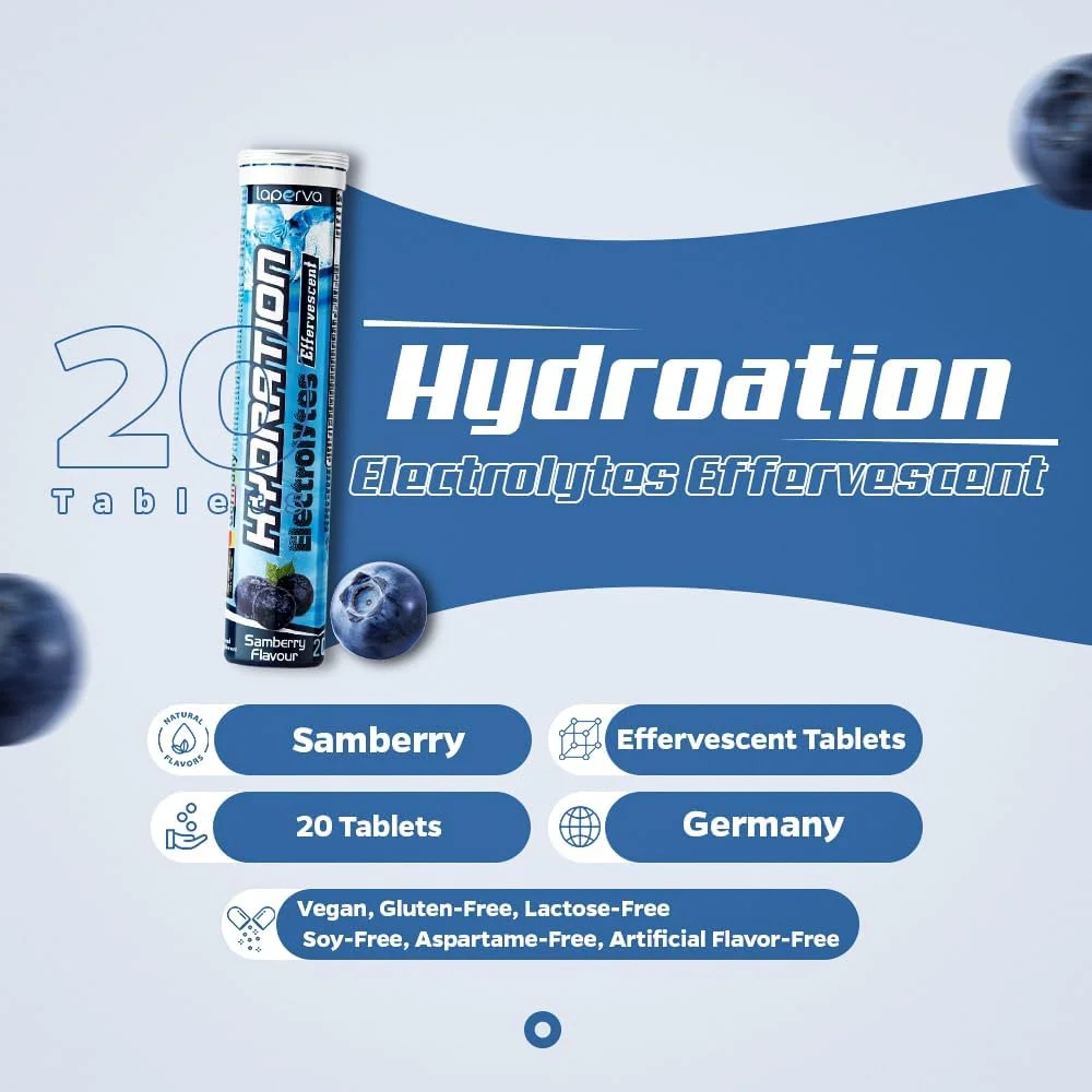 قرص جوشان الکترولیت و نمک آبرسان لاپروا با طعم سامبری - 20 عدد، مناسب برای قبل، حین و بعد از تمرین، حاوی ویتامین‌ها، مواد معدنی و ال-گلوتامین