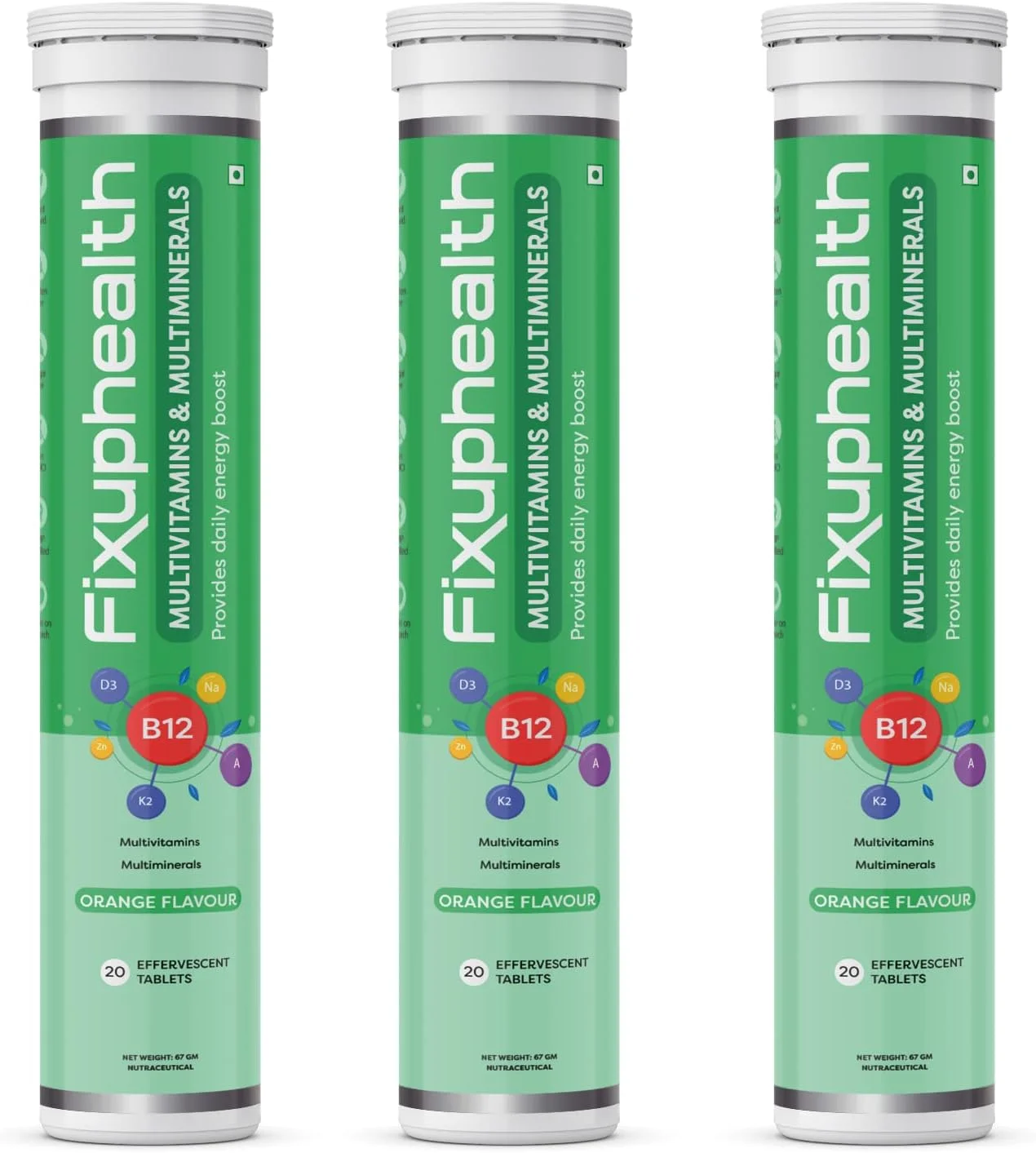 قرص های مولتی ویتامین و مولتی مینرال FIXUPHEALTH، برای مردان و زنان با ویتامین ها و مواد معدنی مغذی، قرص های جوشان سلامت و تندرستی با طعم پرتقال - (20 قرص، بسته 3 عددی) قرص های مولتی ویتامین و مولتی مینرال FIXUPHEALTH، برای مردان و زنان با ویتامین ها و مواد معدنی مغذی، قرص های جوشان سلامت و تندرستی با طعم پرتقال - (20 قرص، بسته 3 عددی)