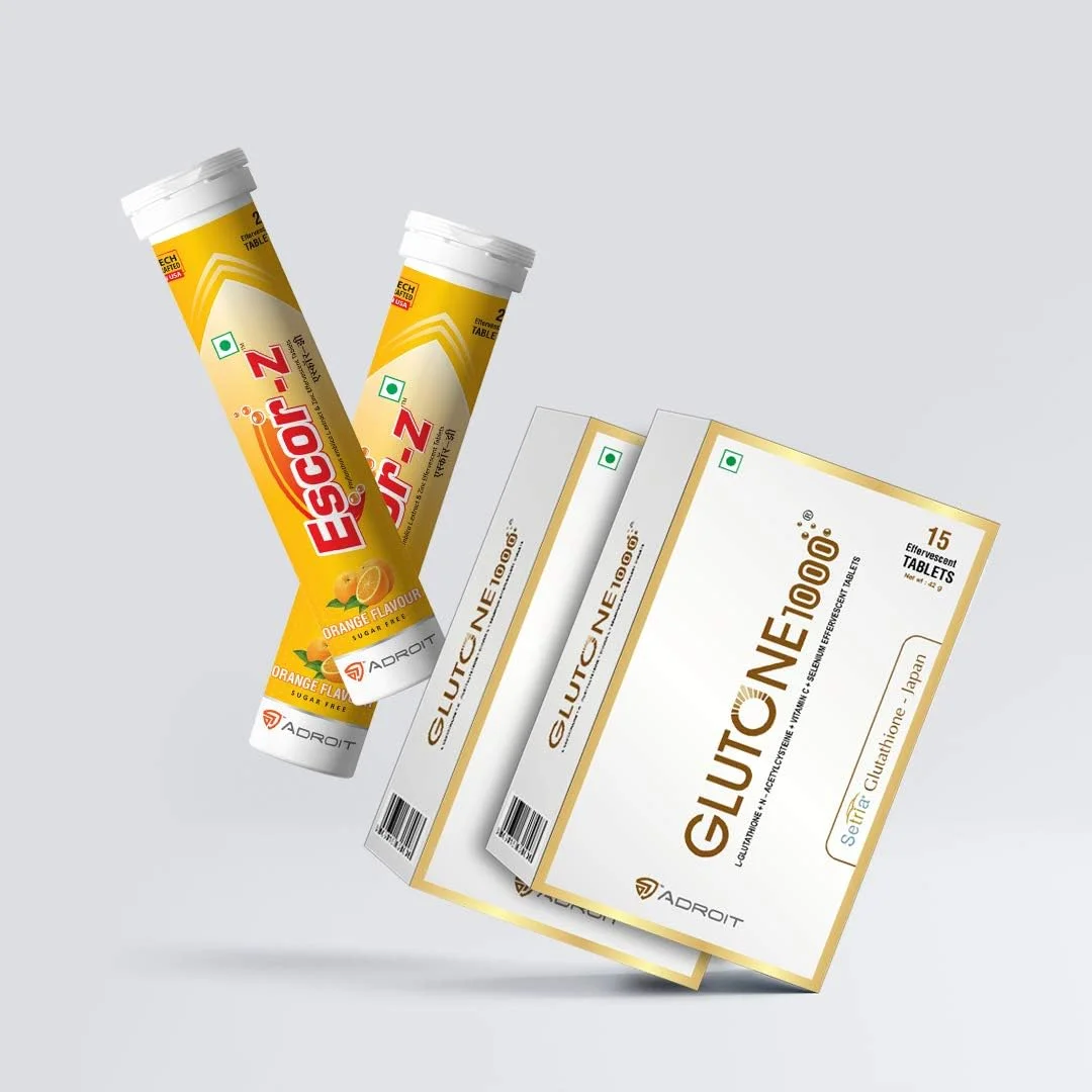 مجموعه ترکیبی گلوتون 1000 و اسکور-زد | قرص های جوشان ال-گلوتاتیون و ویتامین C | پوست سالم | بسته 15 (2) + 20 (2) عددی (طعم پرتقال) مجموعه ترکیبی گلوتون 1000 و اسکور-زد | قرص های جوشان ال-گلوتاتیون و ویتامین C | پوست سالم | بسته 15 (2) + 20 (2) عددی (طعم پرتقال)