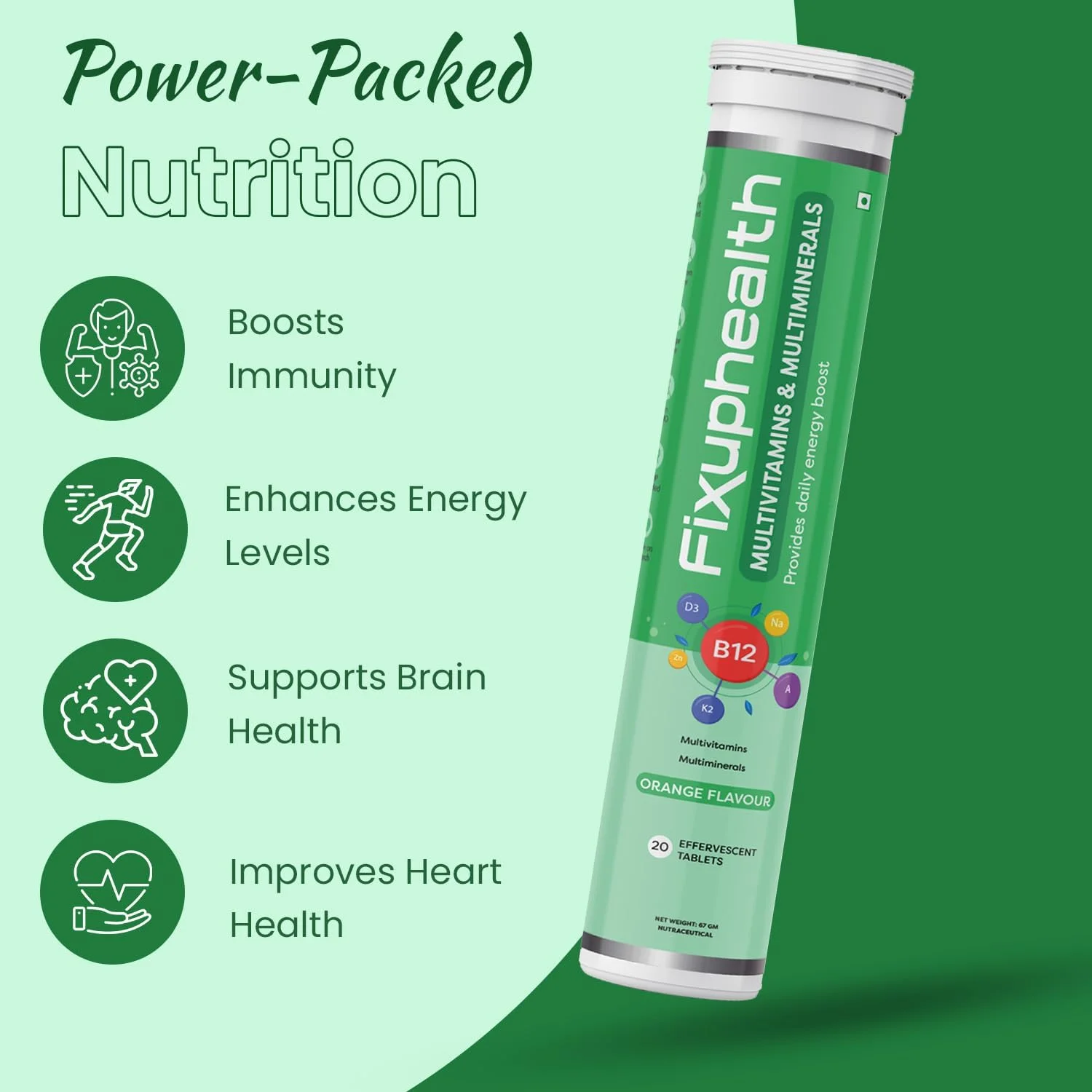 قرص های مولتی ویتامین و مولتی مینرال FIXUPHEALTH، برای مردان و زنان با ویتامین ها و مواد معدنی مغذی، قرص های جوشان سلامت و تندرستی با طعم پرتقال - (20 قرص، بسته 3 عددی) قرص های مولتی ویتامین و مولتی مینرال FIXUPHEALTH، برای مردان و زنان با ویتامین ها و مواد معدنی مغذی، قرص های جوشان سلامت و تندرستی با طعم پرتقال - (20 قرص، بسته 3 عددی)