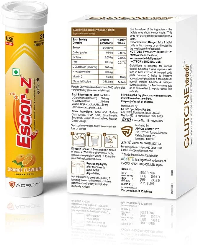 مجموعه ترکیبی گلوتون 1000 و اسکور-زد | قرص های جوشان ال-گلوتاتیون و ویتامین C | پوست سالم | بسته 15 (2) + 20 (2) عددی (طعم پرتقال) مجموعه ترکیبی گلوتون 1000 و اسکور-زد | قرص های جوشان ال-گلوتاتیون و ویتامین C | پوست سالم | بسته 15 (2) + 20 (2) عددی (طعم پرتقال)