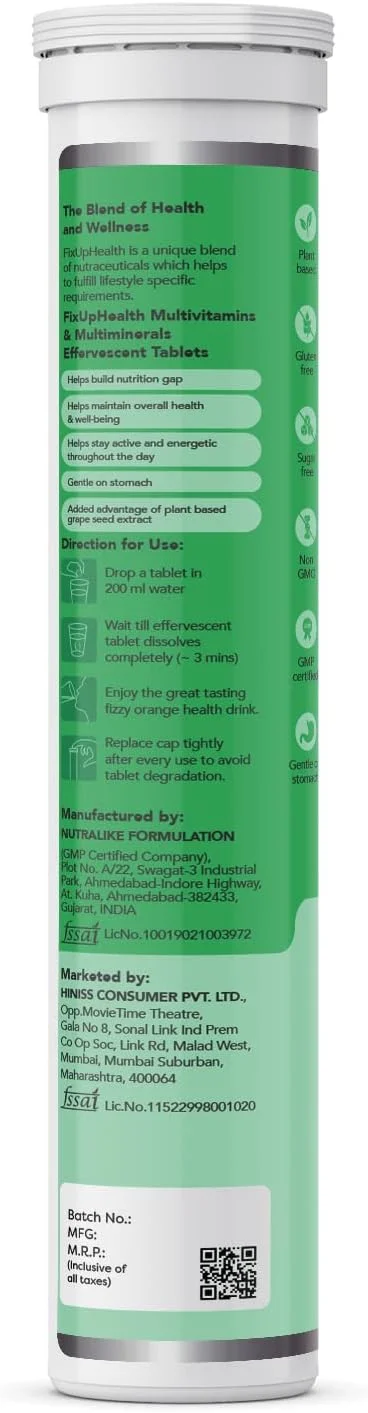قرص های مولتی ویتامین و مولتی مینرال FIXUPHEALTH، برای مردان و زنان با ویتامین ها و مواد معدنی مغذی، قرص های جوشان سلامت و تندرستی با طعم پرتقال - (20 قرص، بسته 3 عددی) قرص های مولتی ویتامین و مولتی مینرال FIXUPHEALTH، برای مردان و زنان با ویتامین ها و مواد معدنی مغذی، قرص های جوشان سلامت و تندرستی با طعم پرتقال - (20 قرص، بسته 3 عددی)