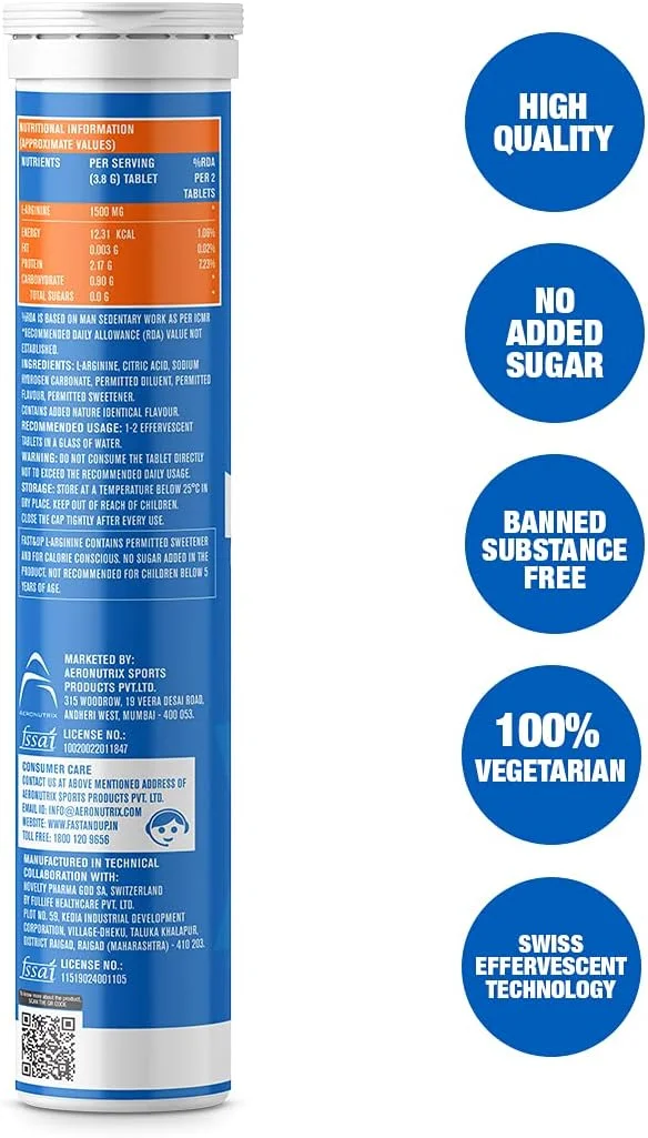 فست اند آپ ال-آرژنین اسنشیالز 1500 میلی گرم، مکمل ال-آرژنین جوشان، طعم پرتقال با طراوت، افزایش دهنده استقامت و اکسید نیتریک (NO)، تاخیر در شروع خستگی - 20 قرص جوشان فست اند آپ ال-آرژنین اسنشیالز 1500 میلی گرم، مکمل ال-آرژنین جوشان، طعم پرتقال با طراوت، افزایش دهنده استقامت و اکسید نیتریک (NO)، تاخیر در شروع خستگی - 20 قرص جوشان