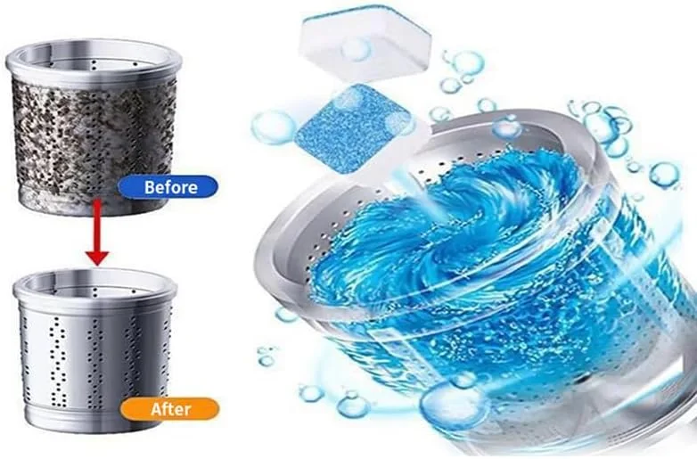 قرص جرم گیر ماشین لباسشویی، بسته 12 عددی، قرص های تمیز کننده و ضد عفونی کننده قوی برای تمیز کردن داخل دیگ ماشین لباسشویی (1) قرص جرم گیر ماشین لباسشویی، بسته 12 عددی، قرص های تمیز کننده و ضد عفونی کننده قوی برای تمیز کردن داخل دیگ ماشین لباسشویی (1)