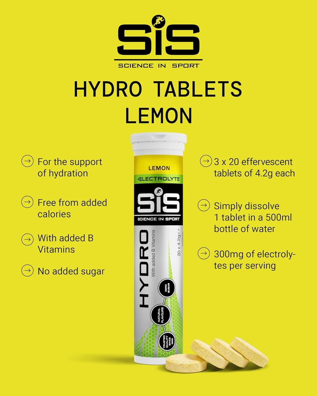 قرص های الکترولیت هیدرو Science In Sport | قرص های آبرسان بدون شکر | الکترولیت های ضروری برای کاهش خستگی و کمک به آبرسانی مجدد | بدون گلوتن | طعم لیمو | 60 سروینگ | بسته 3 عددی قرص های الکترولیت هیدرو Science In Sport | قرص های آبرسان بدون شکر | الکترولیت های ضروری برای کاهش خستگی و کمک به آبرسانی مجدد | بدون گلوتن | طعم لیمو | 60 سروینگ | بسته 3 عددی