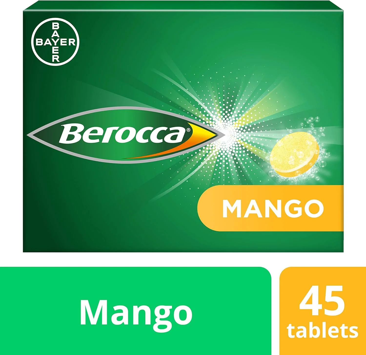 قرص جوشان ویتامین C بروکا، حاوی منیزیم، ویتامین B12 و کمپلکس ویتامین B، طعم انبه، 1 بسته 45 عددی - تامین 6 هفته قرص جوشان ویتامین C بروکا، حاوی منیزیم، ویتامین B12 و کمپلکس ویتامین B، طعم انبه، 1 بسته 45 عددی - تامین 6 هفته