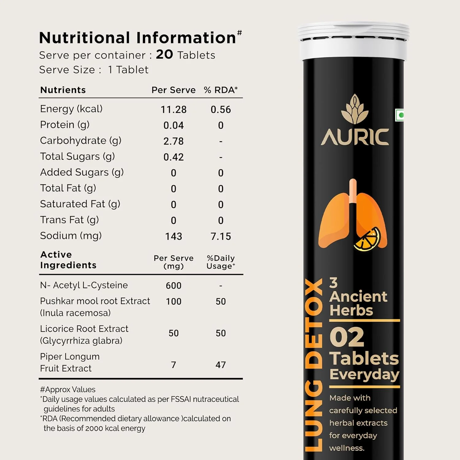 مکمل سم زدای ریه Auric با ترکیبات طبیعی NAC (ان-استیل ال سیستئین)، پوشکارمول، پیپر لونگوم و عصاره گیاهان شیرین بیان | بسته 40 عددی مکمل سم زدای ریه Auric با ترکیبات طبیعی NAC (ان-استیل ال سیستئین)، پوشکارمول، پیپر لونگوم و عصاره گیاهان شیرین بیان | بسته 40 عددی