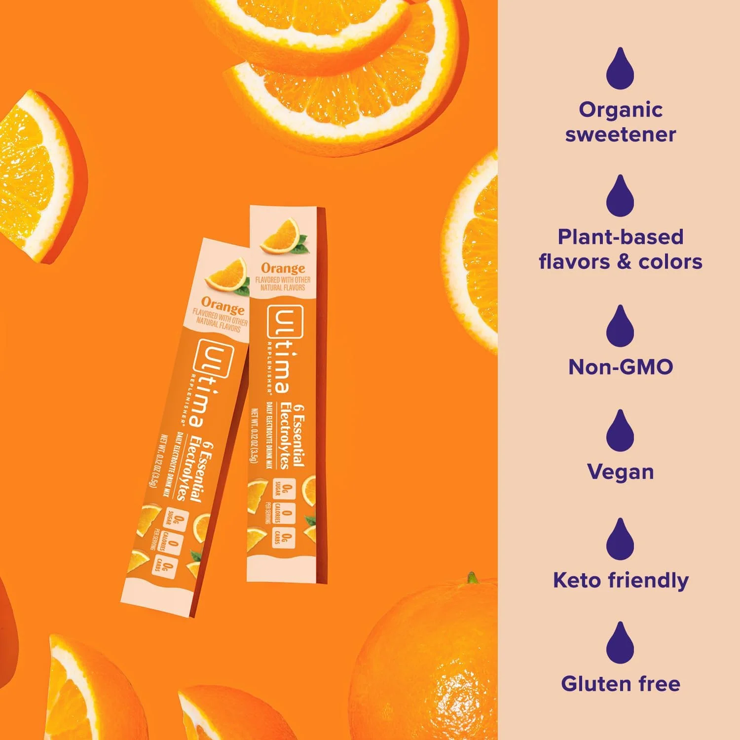 پودر آبرسان الکترولیت Ultima Replenisher، پرتقالی، 20 عدد استیک پک - بدون شکر، 0 کالری، 0 کربوهیدرات - بدون گلوتن، کتو، غیر GMO با منیزیم، پتاسیم، کلسیم پودر آبرسان الکترولیت Ultima Replenisher، پرتقالی، 20 عدد استیک پک - بدون شکر، 0 کالری، 0 کربوهیدرات - بدون گلوتن، کتو، غیر GMO با منیزیم، پتاسیم، کلسیم