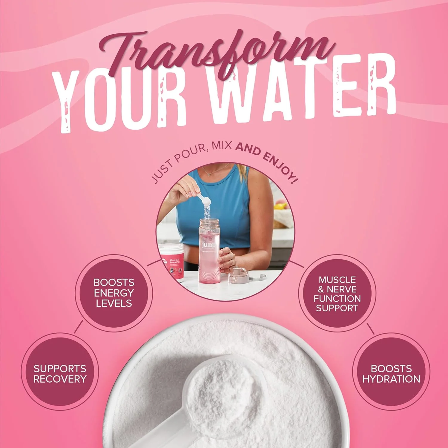 پودر الکترولیت آبرسان JUNP، مکمل مخلوط نوشیدنی الکترولیت، بدون کالری، شکر و کربوهیدرات، کوشر، طعم انگور، 90 سروینگ پودر الکترولیت آبرسان JUNP، مکمل مخلوط نوشیدنی الکترولیت، بدون کالری، شکر و کربوهیدرات، کوشر، طعم انگور، 90 سروینگ