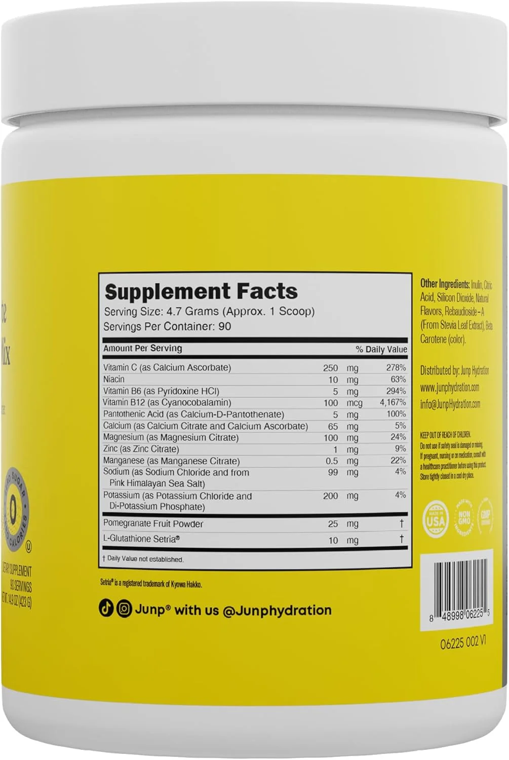 پودر الکترولیت آبرسان جانپ، مکمل مخلوط نوشیدنی الکترولیت، بدون کالری، شکر و کربوهیدرات، کوشر، طعم لیموناد، 90 سروینگ