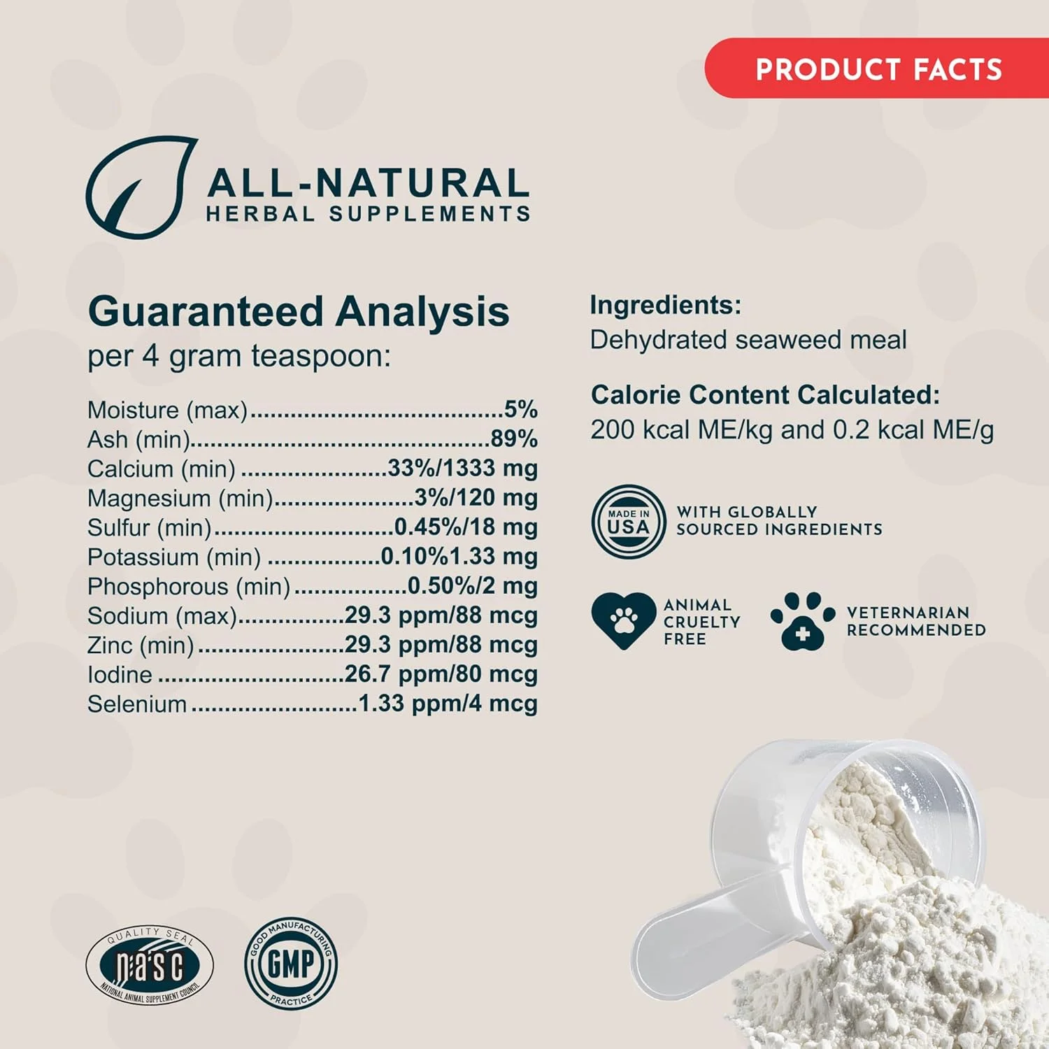 مکمل کلسیم جلبک دریایی Animal Essentials برای سگ ها و گربه ها دارای نشان کیفیت شورای ملی مکمل های حیوانات مکمل کلسیم جلبک دریایی Animal Essentials برای سگ ها و گربه ها دارای نشان کیفیت شورای ملی مکمل های حیوانات