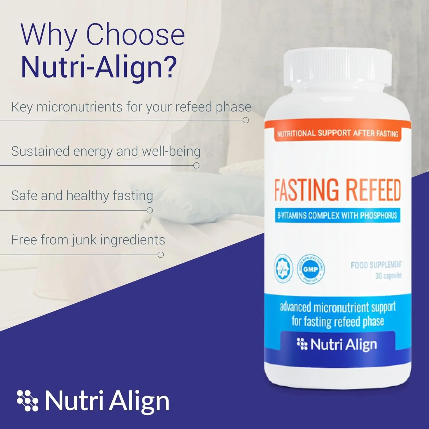 مولتی ویتامین تغذیه مجدد روزه Nutri-Align | 30 کپسول مولتی ویتامین روزه برای آقایان و بانوان | کمپلکس ویتامین B، فسفر و مولتی ویتامین ها | دارای گواهی حلال، مناسب برای روزه داری اسلامی