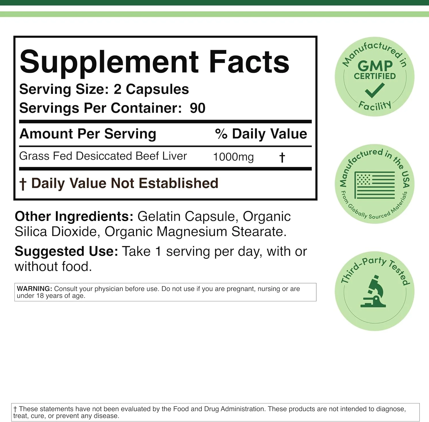 کپسول جگر گاو (1000 میلی گرم جگر گاو تغذیه شده با علف در هر وعده، 180 کپسول، 3 ماه تامین) مکمل برای هضم، سلامت ایمنی، انرژی و تندرستی توسط Double Wood کپسول جگر گاو (1000 میلی گرم جگر گاو تغذیه شده با علف در هر وعده، 180 کپسول، 3 ماه تامین) مکمل برای هضم، سلامت ایمنی، انرژی و تندرستی توسط Double Wood