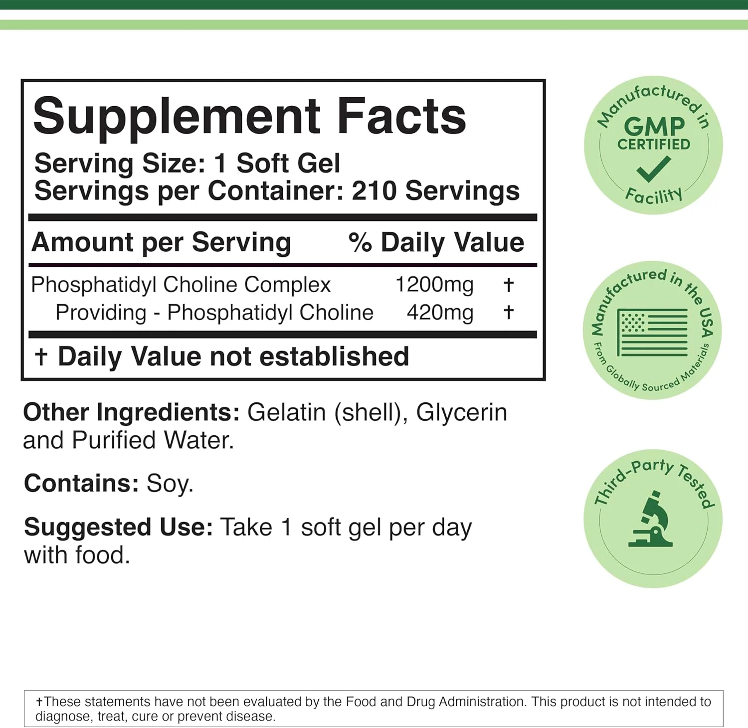 فسفاتیدیل کولین Double Wood Supplements - 210 سافت ژل 1200 میلی گرمی فسفاتیدیل کولین Double Wood Supplements - 210 سافت ژل 1200 میلی گرمی