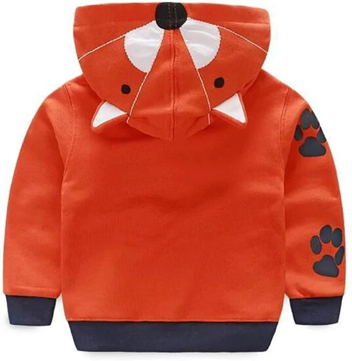 HAOLUKI ژاکت کلاه دار نوزادی унисекс پسرانه دخترانه، هودی زیپ دار، طرح کارتونی مناسب فصل بهار و پاییز