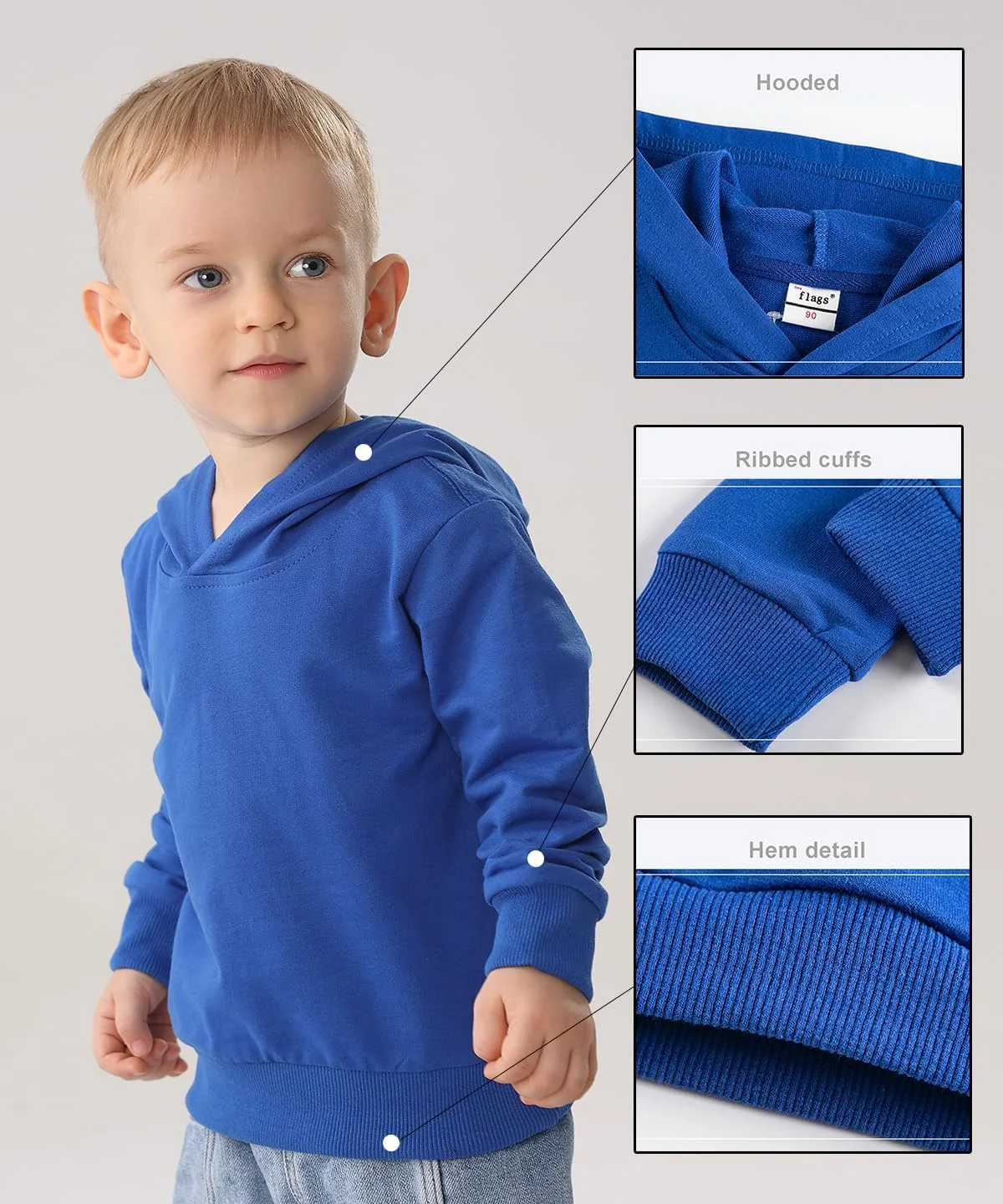 هودی سبک وزن بچگانه GFQLONG، بسته 3 عددی، تاپ های آستین بلند ورزشی پسرانه و دخترانه