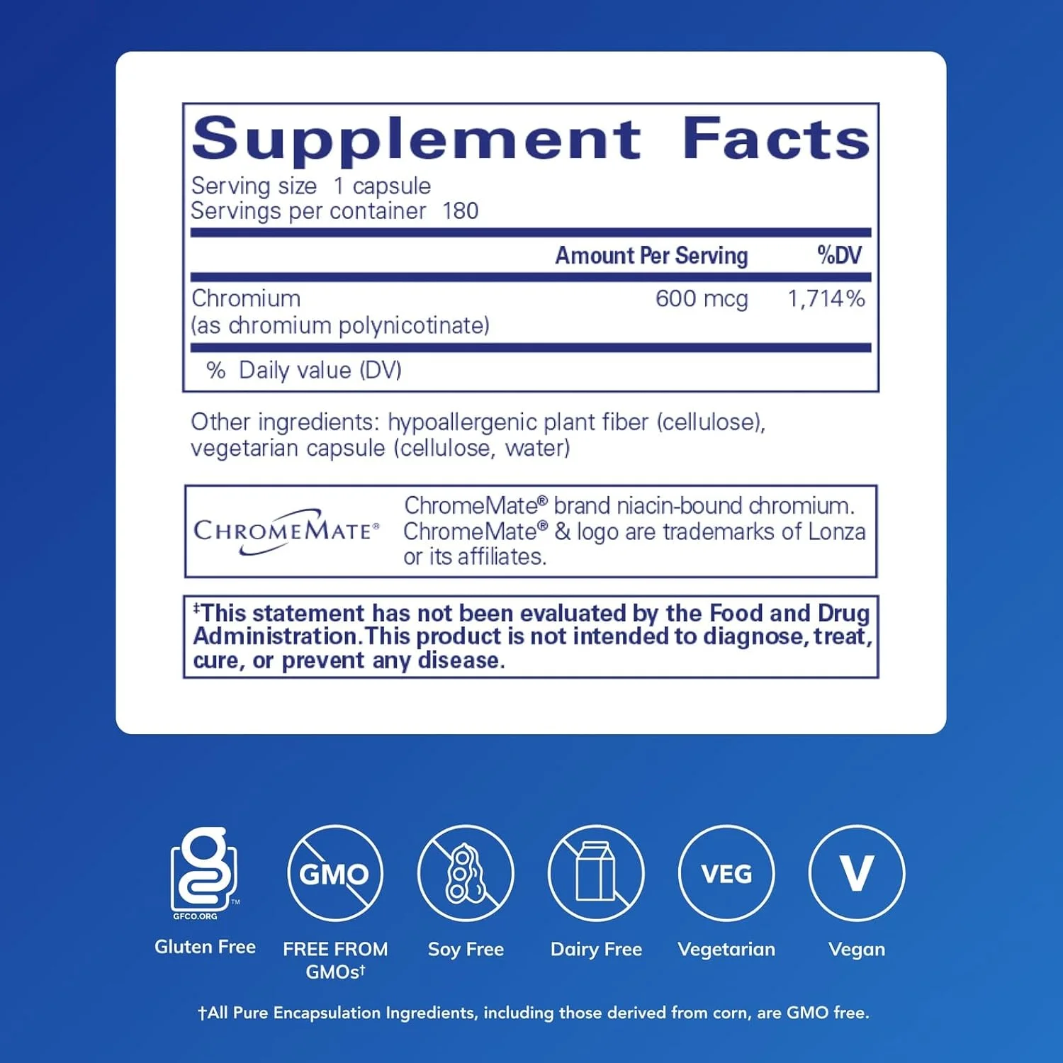 پیور انکپسولیشنز کروم میت GTF 600 | مکمل برای قند خون، متابولیسم و عضله سازی* | 180 کپسول پیور انکپسولیشنز کروم میت GTF 600 | مکمل برای قند خون، متابولیسم و عضله سازی* | 180 کپسول