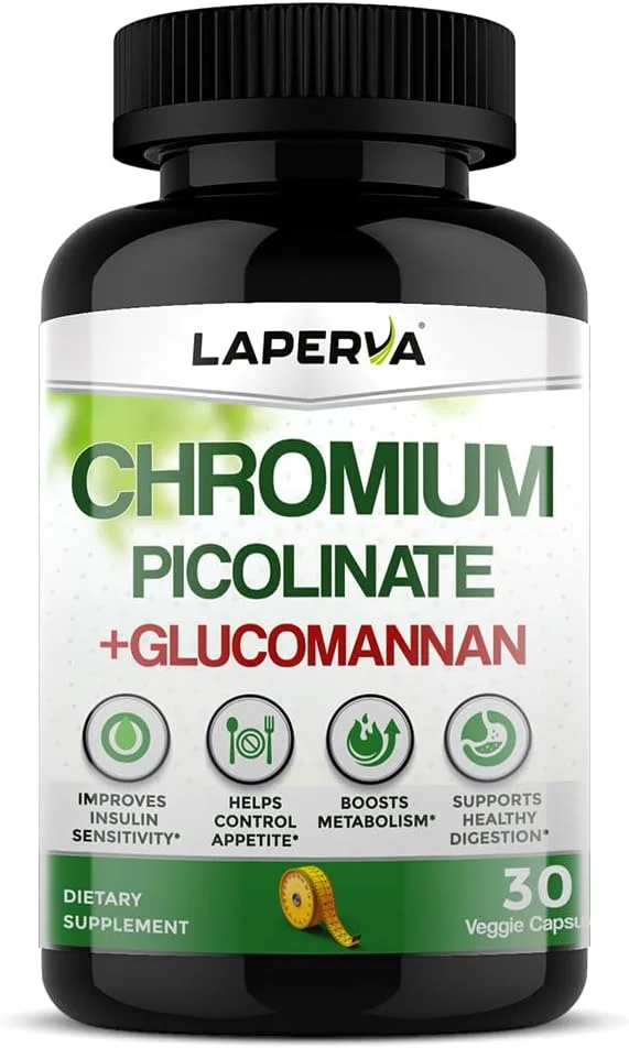 لاپروا کرومیوم پیکولینات + گلوکومانان | 30 کپسول گیاهی | مکمل دوگانه برای کنترل اشتها، پشتیبانی از قند خون و سلامت دستگاه گوارش | پشتیبانی از هوس و انسولین، وگان، بدون گلوتن
