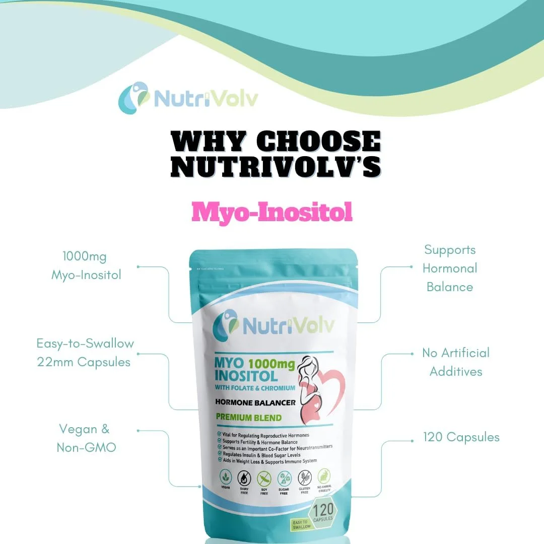 مایو اینوزیتول 1000 میلی گرمی نوتری ولو با فولات و کروم | 120 کپسول | متعادل کننده هورمون مایو اینوزیتول 1000 میلی گرمی نوتری ولو با فولات و کروم | 120 کپسول | متعادل کننده هورمون