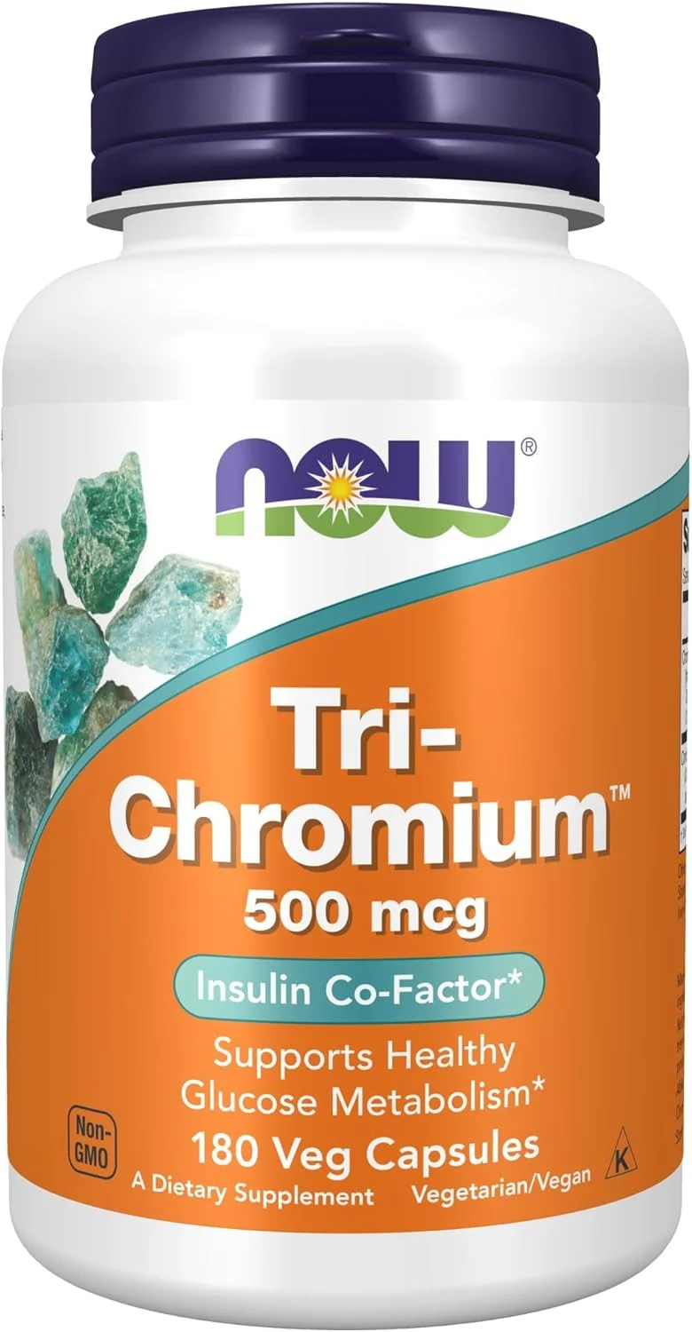 NOW Foods Tri-Chromium 500mcg/Cinnamon 180 Vcaps
