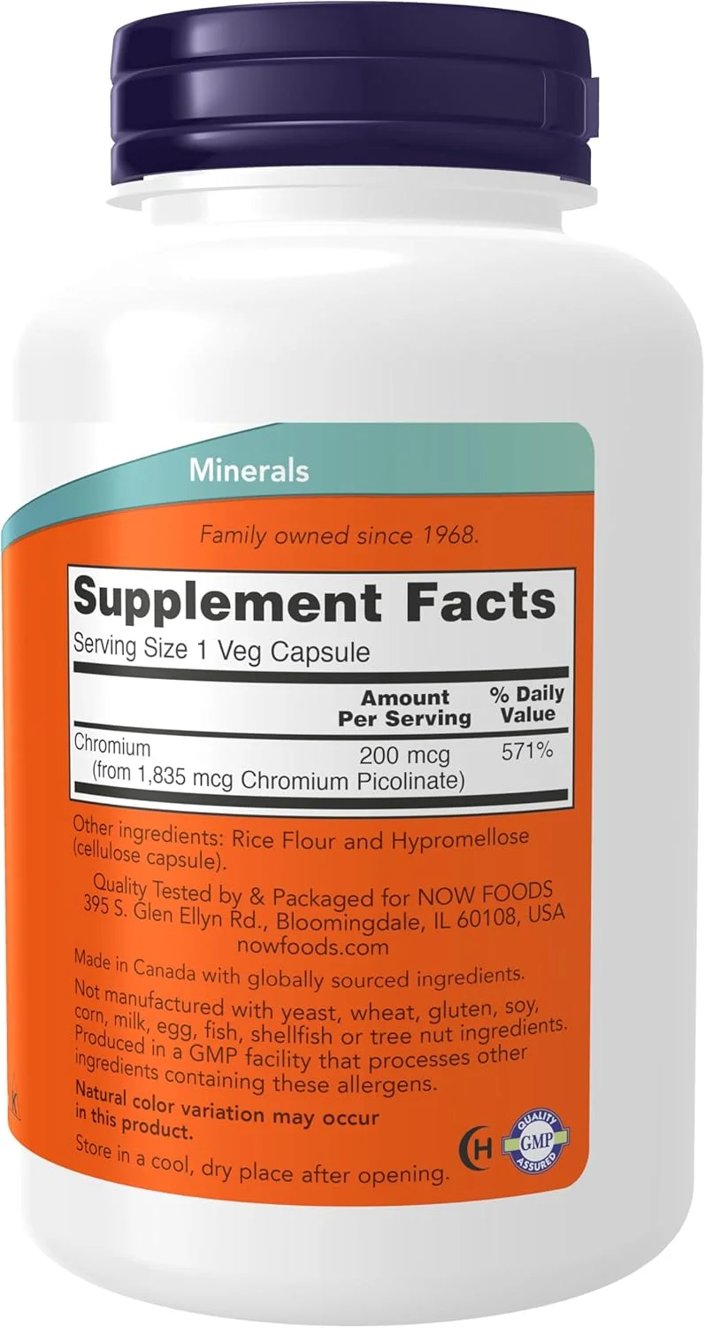 NOW مکمل ها، کروم پیکولینات 200 میکروگرم، 250 کپسول گیاهی NOW مکمل ها، کروم پیکولینات 200 میکروگرم، 250 کپسول گیاهی
