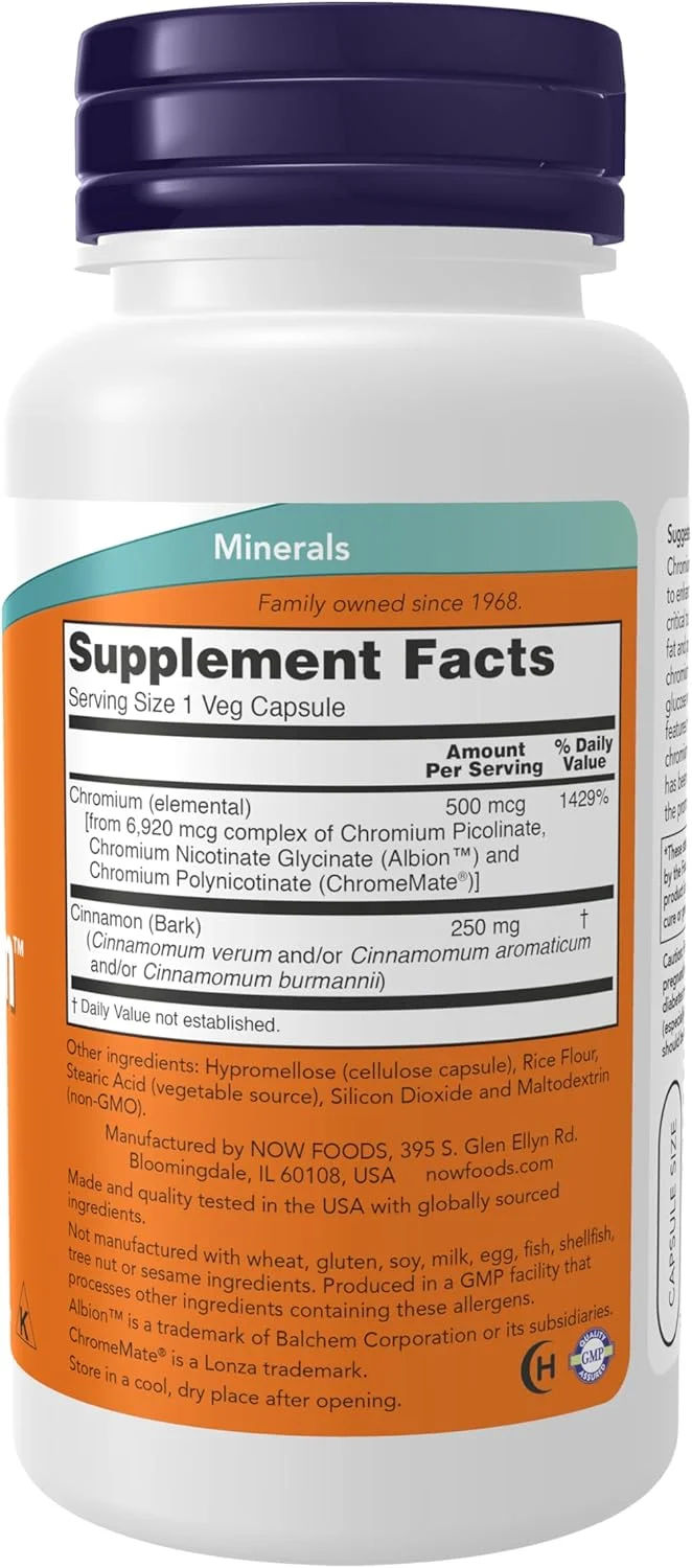 NOW Supplements, Tri-Chromium™ 500 mcg با دارچین، عامل کمکی انسولین*، 90 کپسول گیاهی NOW Supplements, Tri-Chromium™ 500 mcg با دارچین، عامل کمکی انسولین*، 90 کپسول گیاهی
