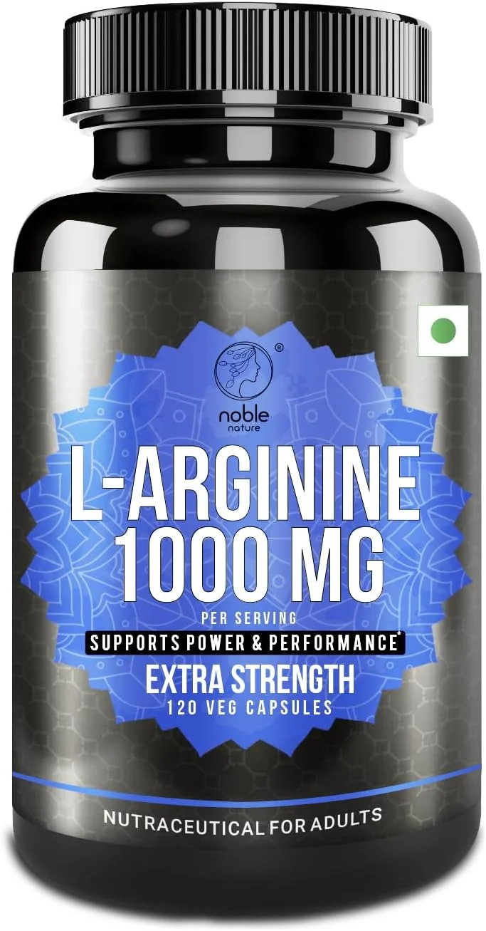 مکمل نوبل نیچر ال-آرژنین اچ سی ال و کرومیوم پیکولینات | 1000 میلی گرم ال-آرژنین و 200 میکروگرم کروم | 120 کپسول گیاهی