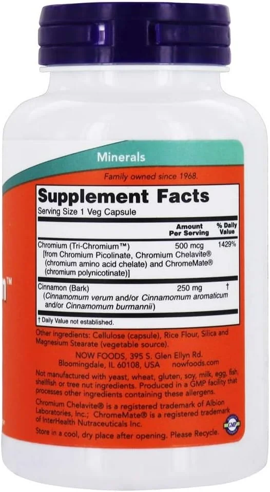 NOW Tri-Chromium - 180 کپسول گیاهی NOW Tri-Chromium - 180 کپسول گیاهی