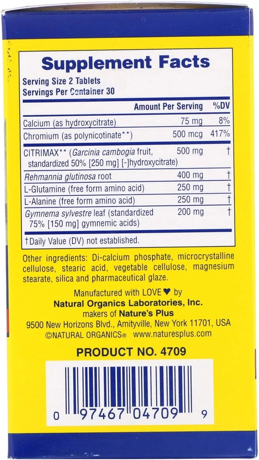 نچرالز پلاس الترا کنترل قند، 60 قرص - همراه نهایی رژیم گیرندگان، با گیاهان استاندارد شده و مکمل اسید آمینه، بدون گلوتن