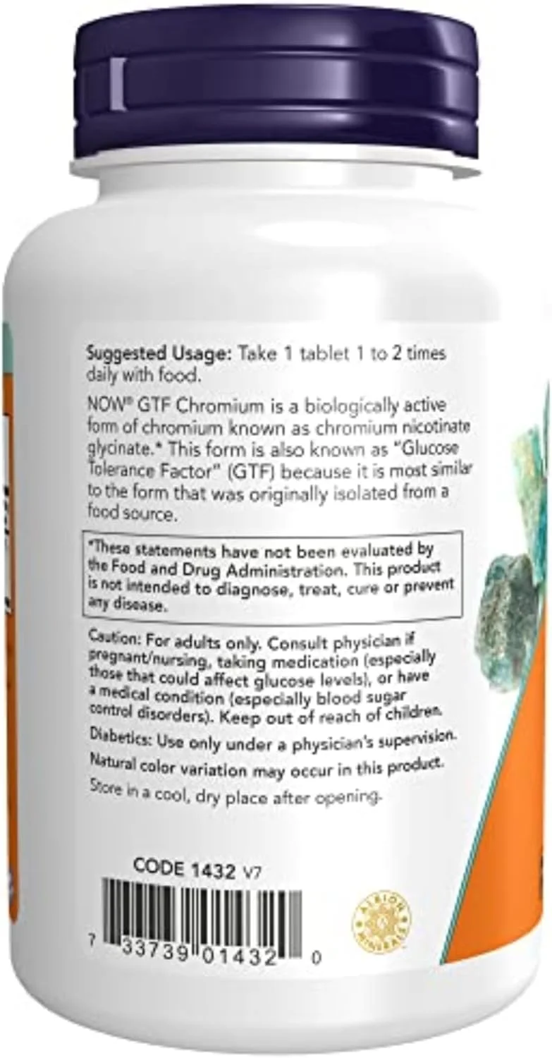نو فودز - جی تی اف کرومیوم بدون مخمر 200 میکروگرم، 250 قرص