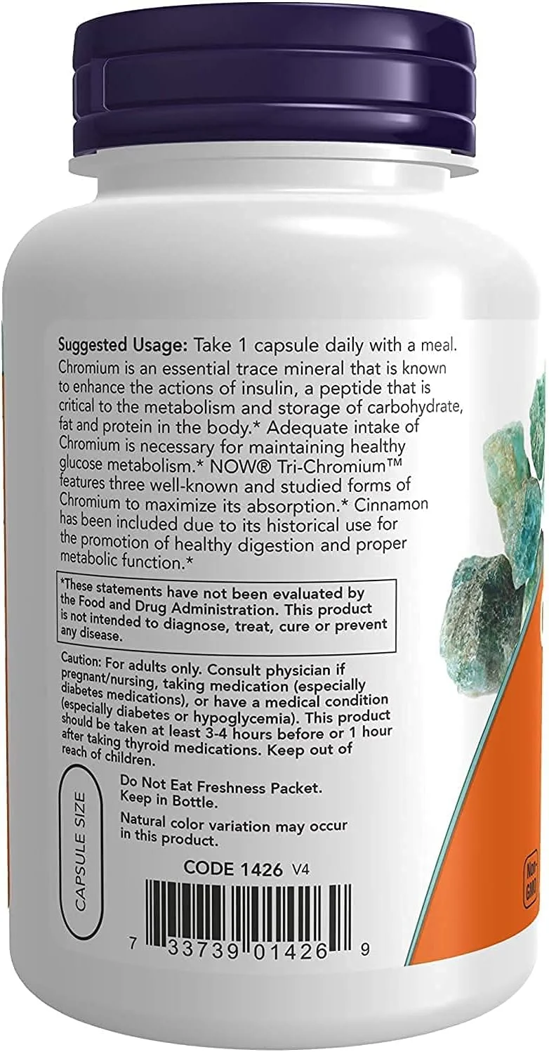 NOW FOODS تری-کرومیوم 500 میکروگرم، 180 عدد