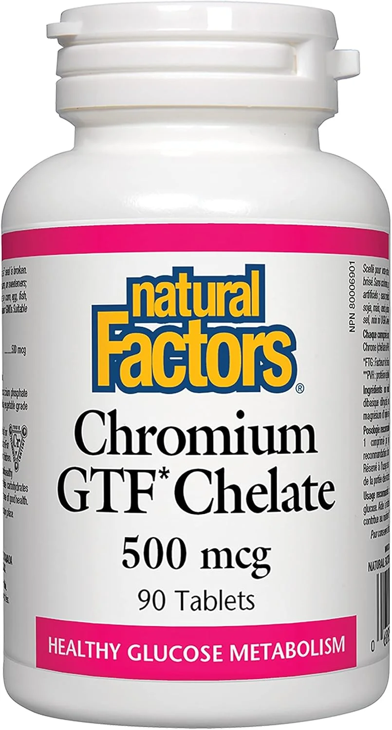 Natural Factors کروم GTF Chelate - 500 میکروگرم، 90 قرص
